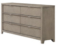 6 Drawer Dresser Light Gray Solid Wood Mdf