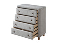 Grey 4 Drawer Upholstered Chest Grey Bedroom Wood Fabric