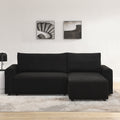 Modular Corduroy Upholstered 3 Seater Sofa Bed With Storage For Home Apartment Office Living Room, Free Combination, L Shapedblack Black Wood Primary Living Space Medium Soft Pillow Back Eucalyptus Square Arms Foam Corduroy 3 Seat