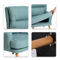 Accent Chair With Ottoman Set, Fabric Armchair With Wood Legs And Adjustable Backrestmid Century Modern Comfy Lounge Chair For Living Room, Bedroom, Reading Room And Study Green Textile 1 Seat