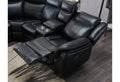 Jupiter Black Leather Sectional Black Pu 5 Seat