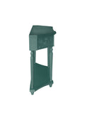 1 Drawer End Table,Side Table,Elegant Carved 1 Drawer End Table For Living Room Bed Room Study Entryway Dark Green American Design Mdf
