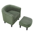 Modern Accent Chair,Upholstered Arm Chair Corduroy Single Sofa Chair With Ottoman Foot Rest Comfy Armchair For Living Room Bedroom And Office,Green Green Corduroy