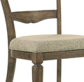 Parfield Light Brown Fabric & Weathered Oak Finish Side Chair Set Of 2 Light Brown,Oak Fabric,Synthetic Wood