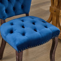 French Vintage Tufted Upholstered Fabric Dining Chair,Set Of 2,Blue,Sw1869Bl Blue Dining Room American Design Dining Chairs Rubberwood Set Of 2 Foam Velvet