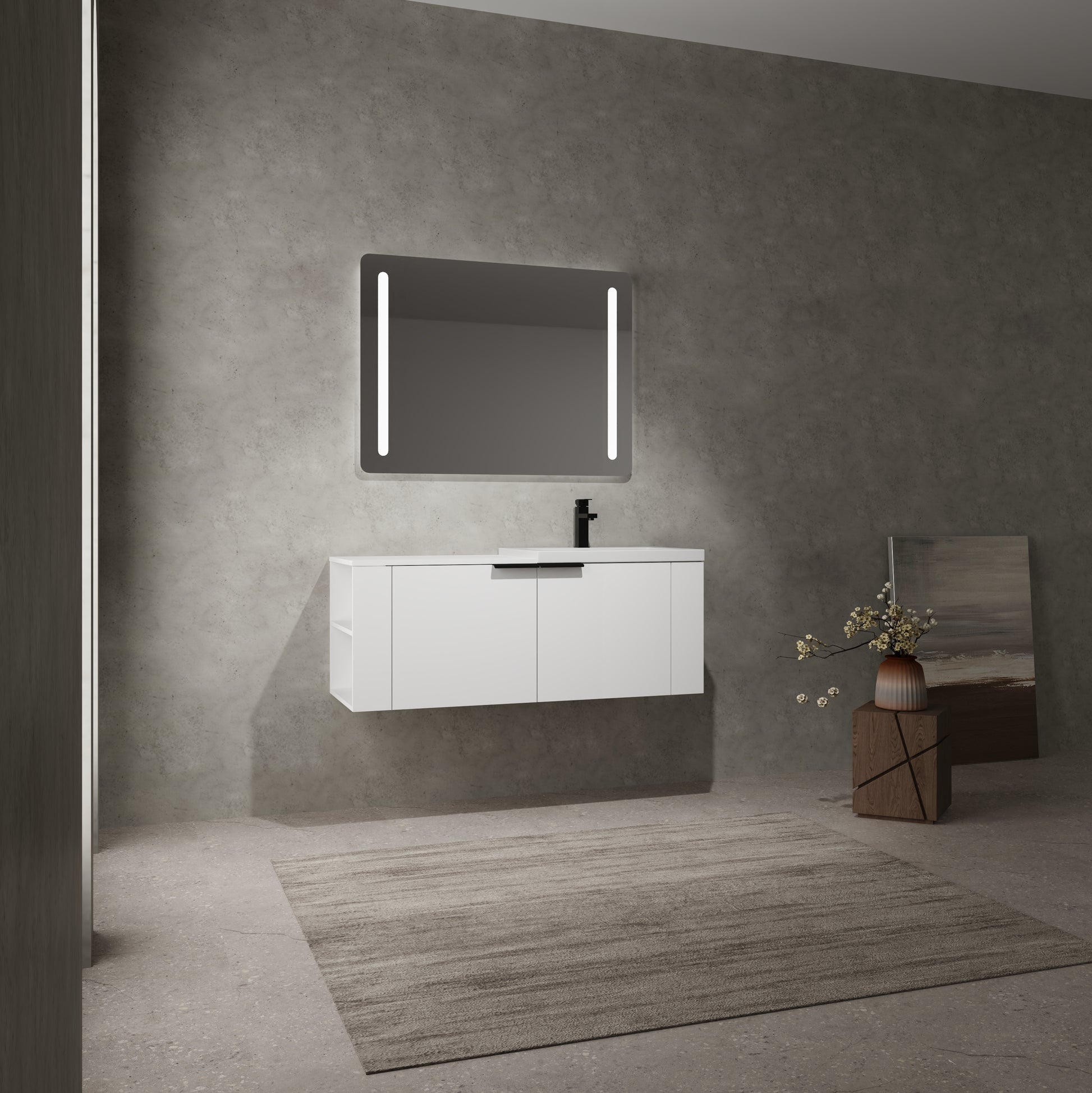 48 "Bathroom Vanity Sink Combo For Big Space,Modern Bathroom Cabinet Cabinet Combination, Bathroom Sink Cabinet Set, White Ameican White Oak Bathroom American Design Engineered Wood