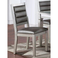 Set Of 2 Pu Upholstered Dining Chair, Silver Solid Silver Dining Room Rectangular Dining Chairs Set Of 2 Rubber Wood