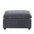 Modern Upholstered Square Modular Ottoman For Sectional Sofa,Sectional Sofa Couch, Chenille Grey Grey Fabric 1 Seat