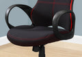 Office Chair, Gaming, Adjustable Height, Swivel, Ergonomic, Armrests, Computer Desk, Work, Black And Red Fabric, Black Metal, Contemporary, Modern Black Foam Polyester