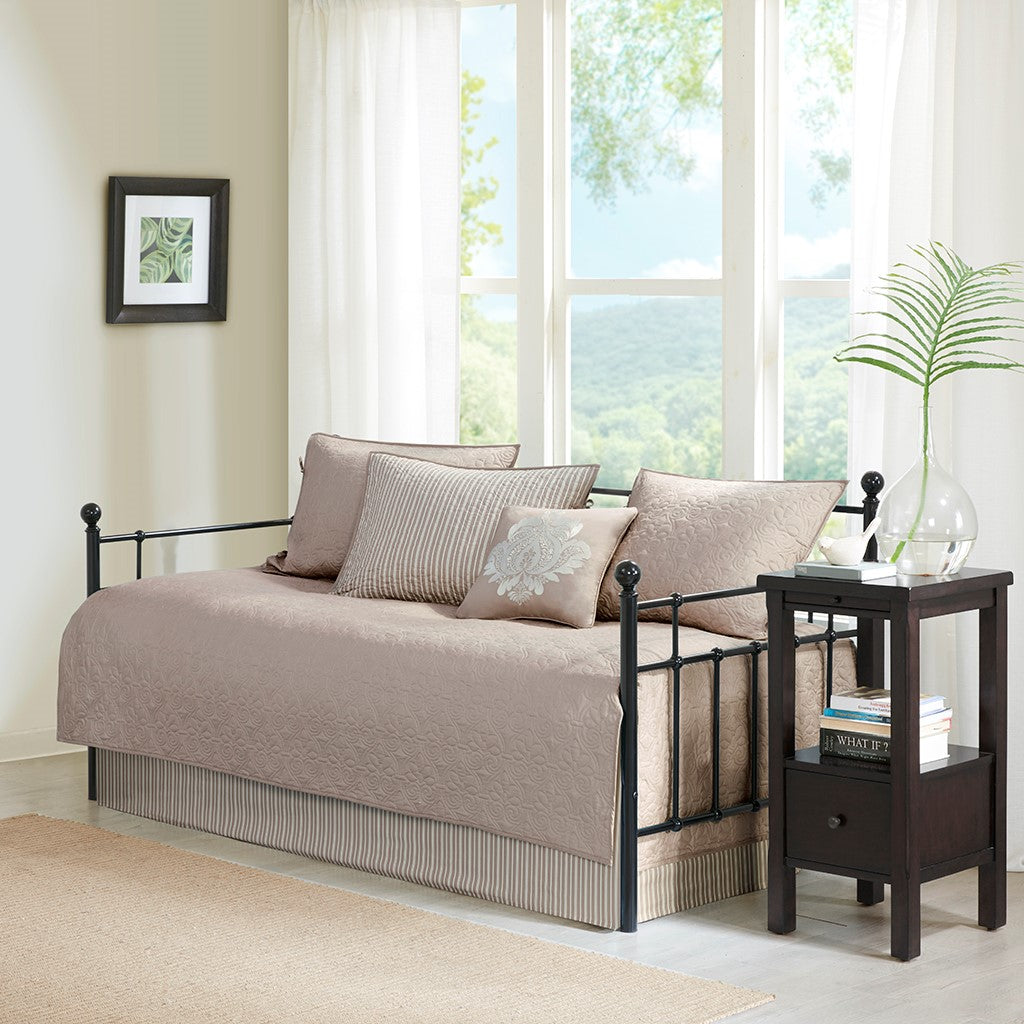 6 Piece Reversible Daybed Cover Set Khaki Daybed Khaki Cotton