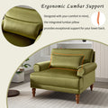 Mirod Elegant Circular Armrests, Ergonomic Lumbar Support, Vintage Roman Column Legs, Luxurious Large Size, Enhances Living Room Aesthetics, For Living Room,Bedroom And Study Green Velvet