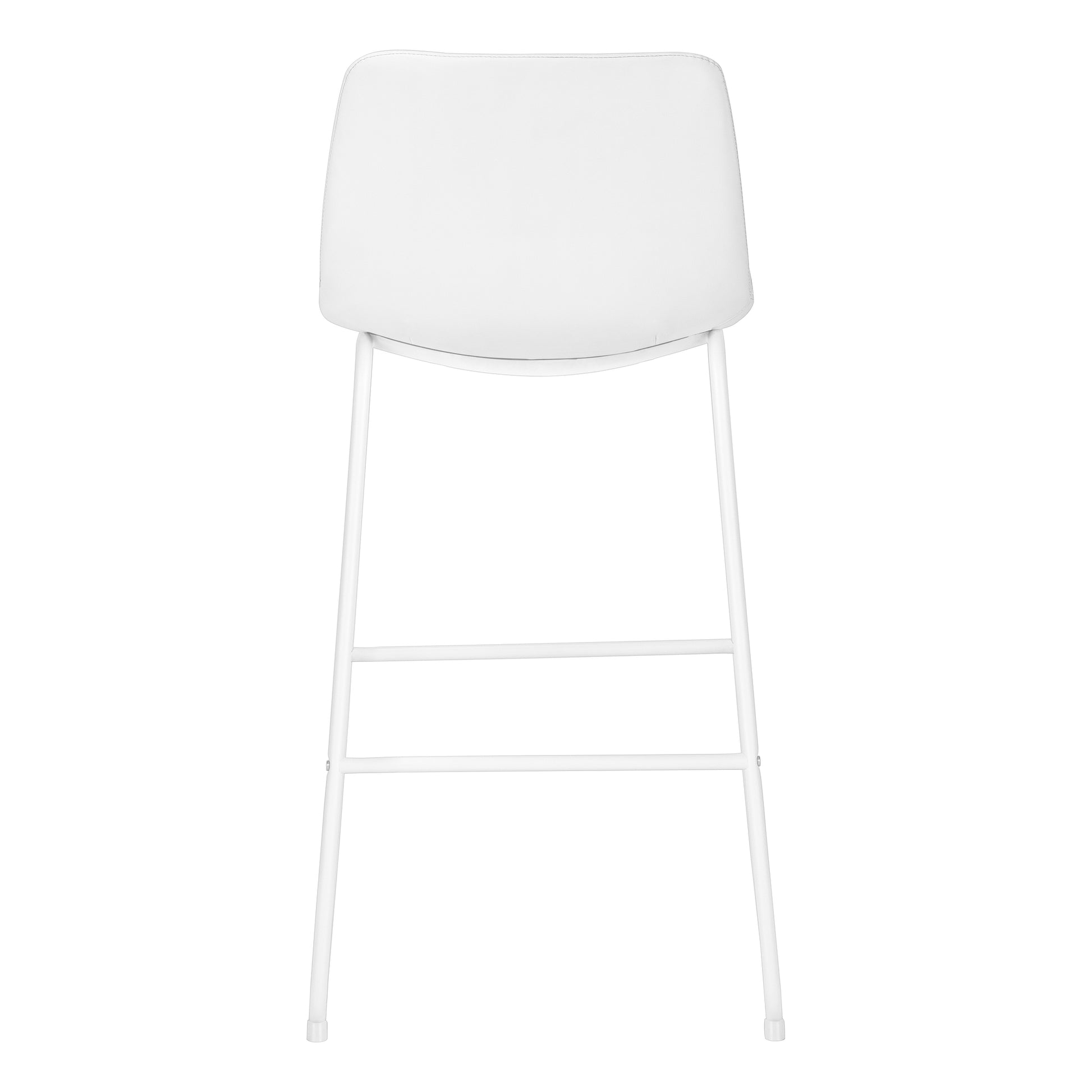 Office Chair, Bar Height, Standing, Computer Desk, Work, White Leather Look, White Metal, Contemporary, Modern White Foam Polyurethane