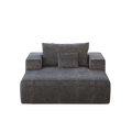 55 Inch Chenille Sponge Sofa Lounge Chair,No Assembly Required,Fluffy Modern Sleeper Chair For Indoor Living Room Bedroom Grey Foam Chenille 1 Seat