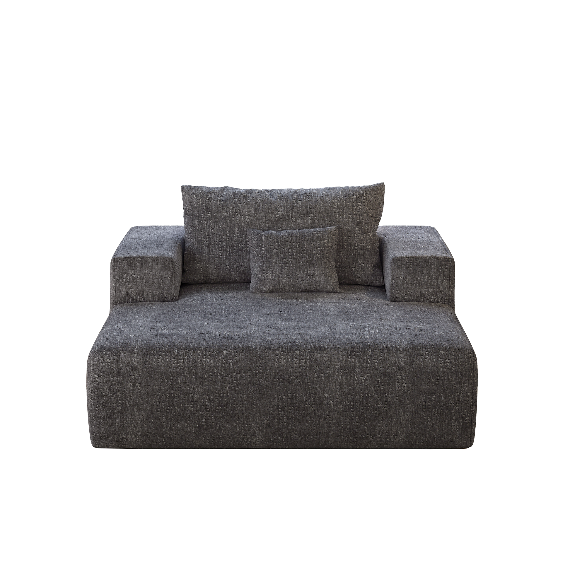 55 Inch Chenille Sponge Sofa Lounge Chair,No Assembly Required,Fluffy Modern Sleeper Chair For Indoor Living Room Bedroom Grey Foam Chenille 1 Seat