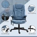 Homcom High Back Vibration Massage Office Chair With 6 Vibration Points, Heated Reclining Pu Leather Computer Chair With Armrest And Remote, Blue Blue Pu