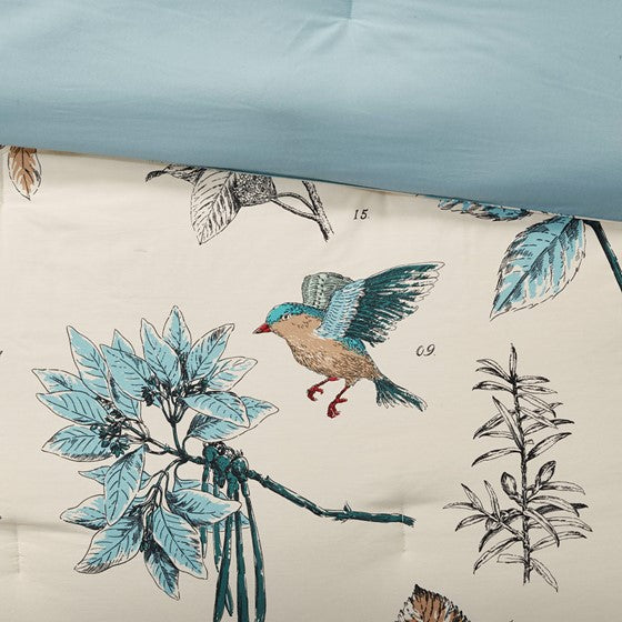 7 Piece Printed Cotton Twill Comforter Set Khaki King King Khaki Cotton