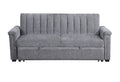 Kona Dark Grey Pull Out Sofa Dark Gray Fabric 3 Seat