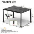 8610C Louver Pergola 10X13Ft Aluminum Frame & Louvers Black Garden & Outdoor High Wind Resistant Gazebos Aluminium