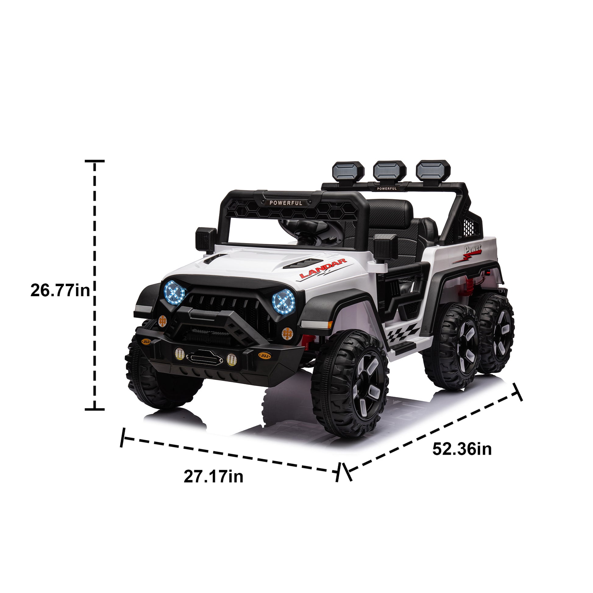 24V Ride On Large Pickup Truck Car For Kids,Ride On 4Wd Toys With Remote Control,Parents Can Assist In Driving,Bluetooth Music Version,Pickup Truck Design With Spacious Storage In The Rear. White Polypropylene