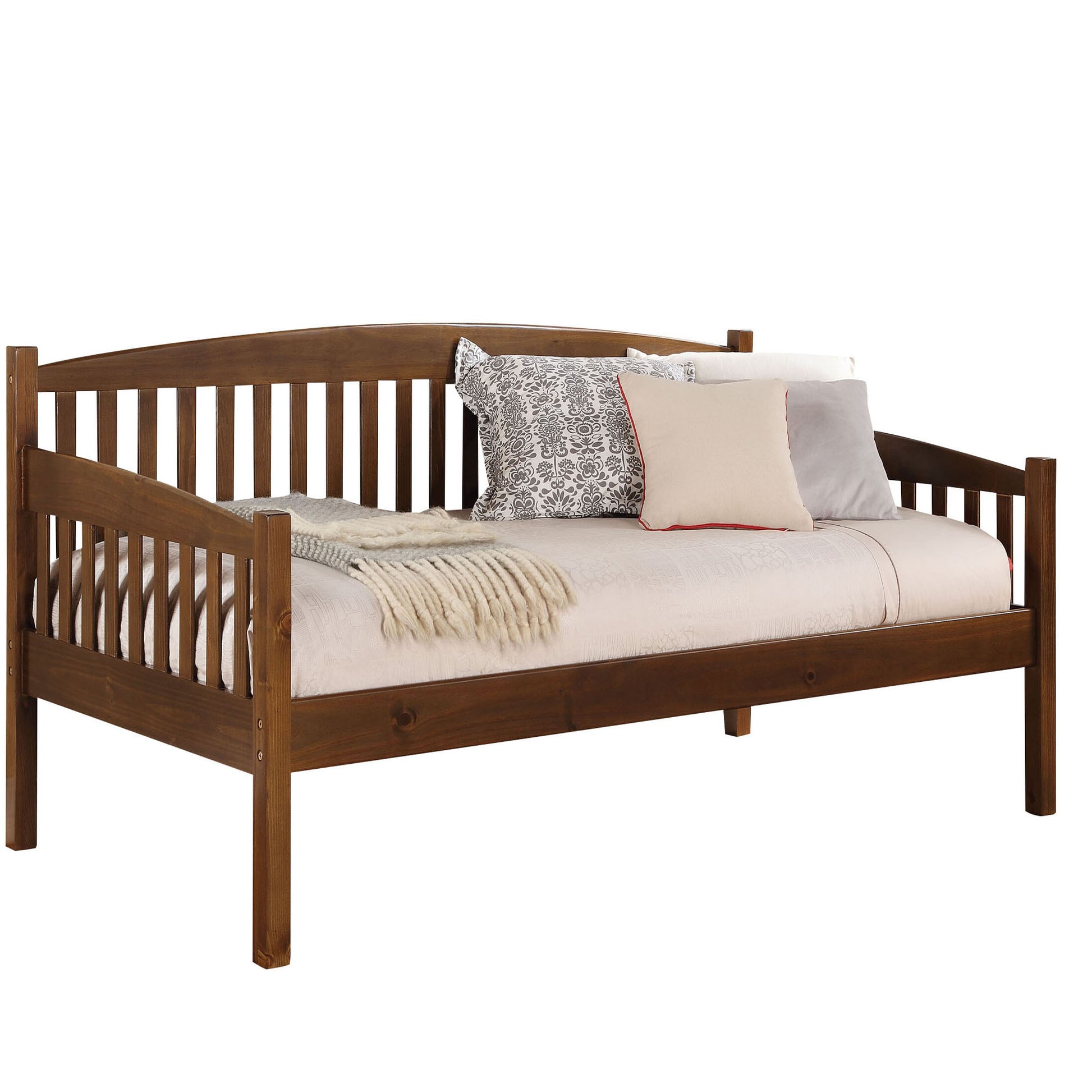 Antique Oak Slatted Back Twin Daybed Twin Oak Wood