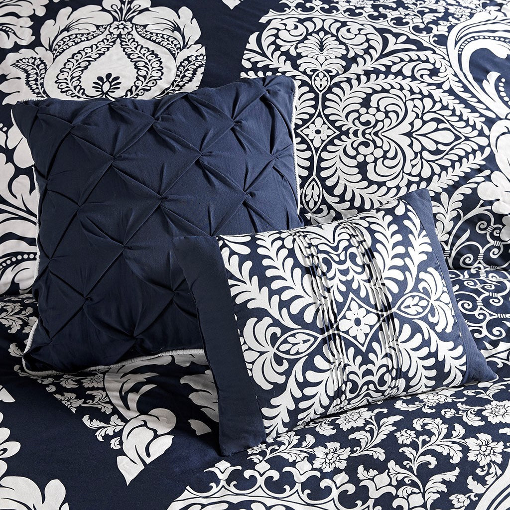 6 Piece Printed Duvet Cover Set Queen Multicolor Polyester