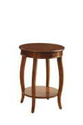 Alysa Walnut Finish Accent Table Walnut Synthetic Wood