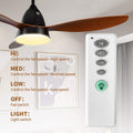 52 Inch Ceiling Fan With Led Light And Remote Control, 3 Speed Modes, 2 Rotating Modes, Timer Antique Brown Wood