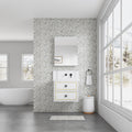 24'' W X 30'' H Surface Frameless Mirror Medicine Cabinet, Beveled Mirror Edges Bathroom Medicine Cabinet, Right Opening Door White Engineered Wood