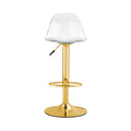 Modern Minimalist Bar Chairs And Bar Stools. Can Rotate 360 And Adjust Lifting. Pet Backrest And Pu Seats. Set Of 2. Suitable For Bars, Restaurants, And Front Desk Cashiers. Gold Set Of 2 Pu