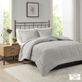 Microcell Down Alternative Comforter Mini Set King Grey Microfiber