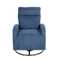 Jiada Upholstered Swivel Glider.Flannel Fabric.Rocking Chair For Nursery In Navy Blue.Modern Style One Left Bag Navy Blue Primary Living Space Foam Fabric Metal