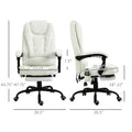 Vinsetto 7 Point Vibrating Massage Office Chair, High Back, White White Faux Leather