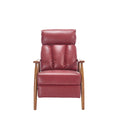 Coolmore Wood Frame Armchair, Modern Accent Chair Lounge Chair For Living Room Wine Red Pu Leather