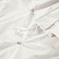 3 Piece Elastic Embroidered Cotton Duvet Cover Set King White Cotton