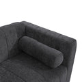 78.7''Upholstered Sofa For Living Room, Bedroom, Salon, Simplified Style Dark Gray Polyester 3 Seat