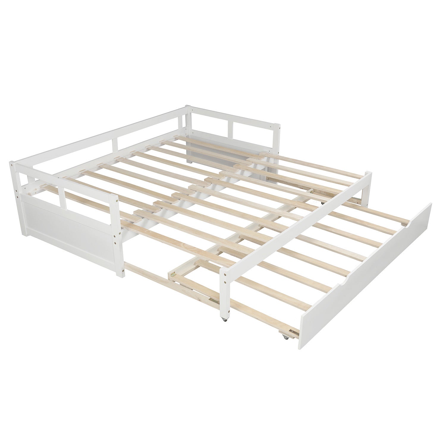 Extending Daybed With Trundle, Wooden Daybed With Trundle, White Twin White Solid Wood