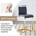 Modern Pu Leather Upholstered Bar Chairs With C Shaped Gold Plated Metal Legs Are Suitable For Dining Rooms, Kitchens, Terraces And Guest Office Chairs Gray Pu