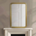 Rounded Rectangle Fluted Wall Mirror Gold See Below Gold Mirror