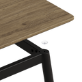 Modern Minimalist Wood Grain Tabletop Dining Table, Stylish Dining Table, Kitchen Dining Table, Sturdy And Durable, Easy To Assemble, Black Metal Leg Design, Suitable For 4 6 People, Suitable For