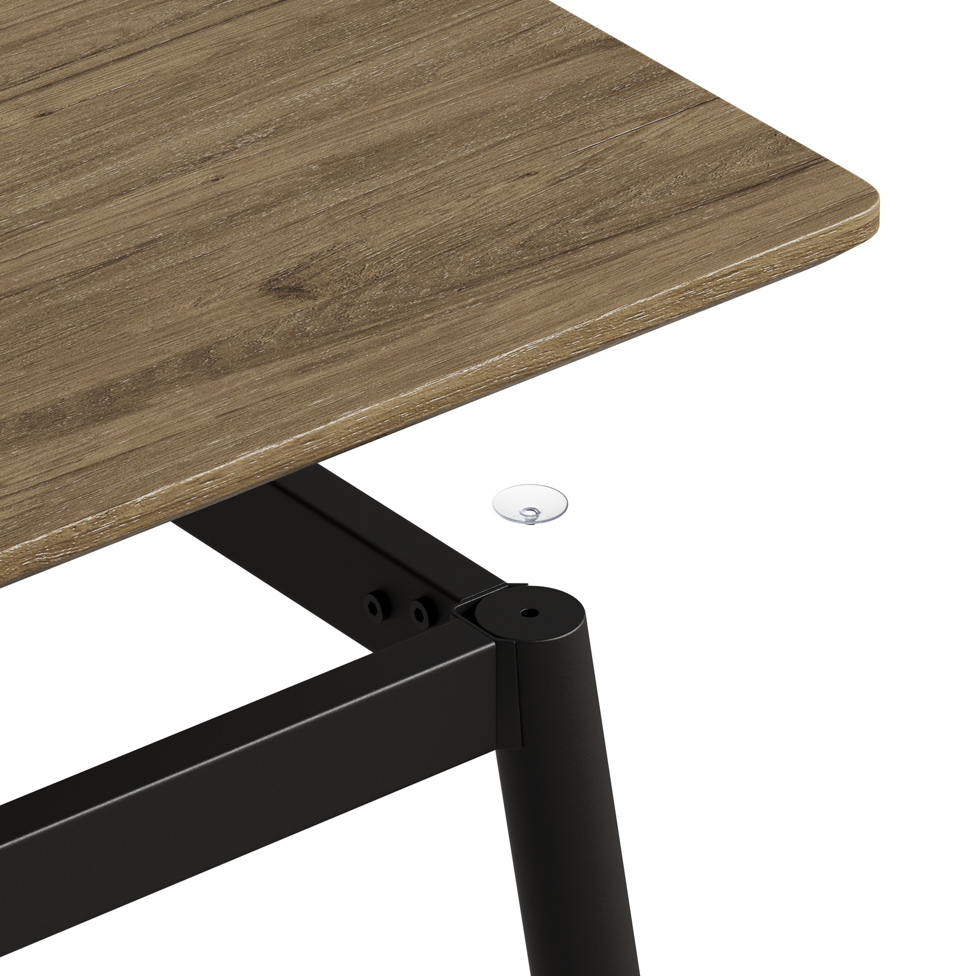 Modern Minimalist Wood Grain Tabletop Dining Table, Stylish Dining Table, Kitchen Dining Table, Sturdy And Durable, Easy To Assemble, Black Metal Leg Design, Suitable For 4 6 People, Suitable For