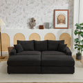 Modern Sectional Couch2 Pieces Corduroy Couch Cushion Coverssoft Stretch Sofa Slipcovers With 2Pcs Pillows Black Corduroy 2 Seat