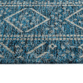 Modern, Transitional, Geometric, Southwestern, Textured High Low Cut & Loop 2' X 6' Runner Blue Polypropylene