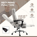 Vinsetto Microfibre Executive Massage Office Chair, Swivel Computer Desk Chair, Heated Reclining Computer Chair With Lumbar Support Pillow, Light Gray Light Grey Polyester