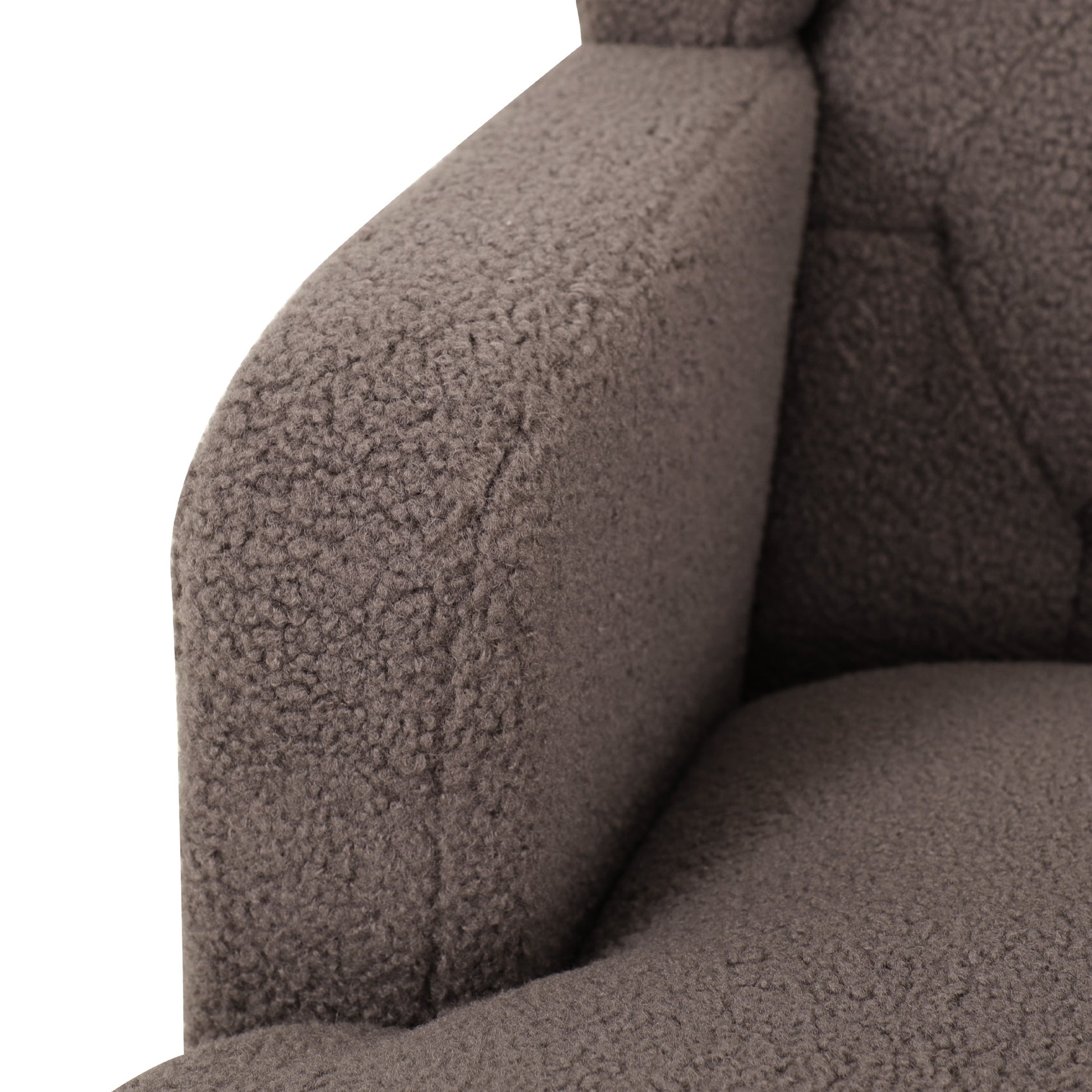 Upholstered Accent Chair Tufted Armchair For Living Room And Bedroom, Russet Brown Brown Birch Foam Teddy