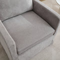 29.92'' Swivel Accent Chair, Upholstered Skirted Swivel Chair With Removable Back Cushion, 360 Degree Comfy Armchair For Living Room, Nursery, Lounge,Office,Gray Chenille Gray Chenille