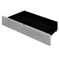 Queen Size Upholstered Platform Bed With Led Frame, With Twin Xl Size Trundle And 2 Drawers, Teddy Fleece, Gray Gray Fleece