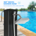 Outsunny 10.6 Gallons Solar Heated Shower With 360 Rotating Rainfall, Handheld Shower Head, Temperature Adjustment & Foot Shower, 2 Section Outdoor Shower For Backyard Poolside Beach Pool Spa, 7Ft