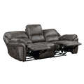 Plush Modern Design Living Room Reclining Sofa Gray Microfiber Upholstery Solid Wood Frame Furniture 1Pc Gray Microfiber Wood Primary Living Space Modern Plywood,Solid Wood 3 Seat