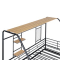 Twin Size Metal House Bed With Trundle, Black Twin Black Metal