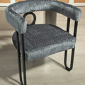 Coolmore Contemporary Designed Chenille Fabric Upholstered Accent Dining Chair Barrel Side Chairs Kitchen Armchair For Living Room Set Of 2 Gray Chenille Gray Foam Chenille